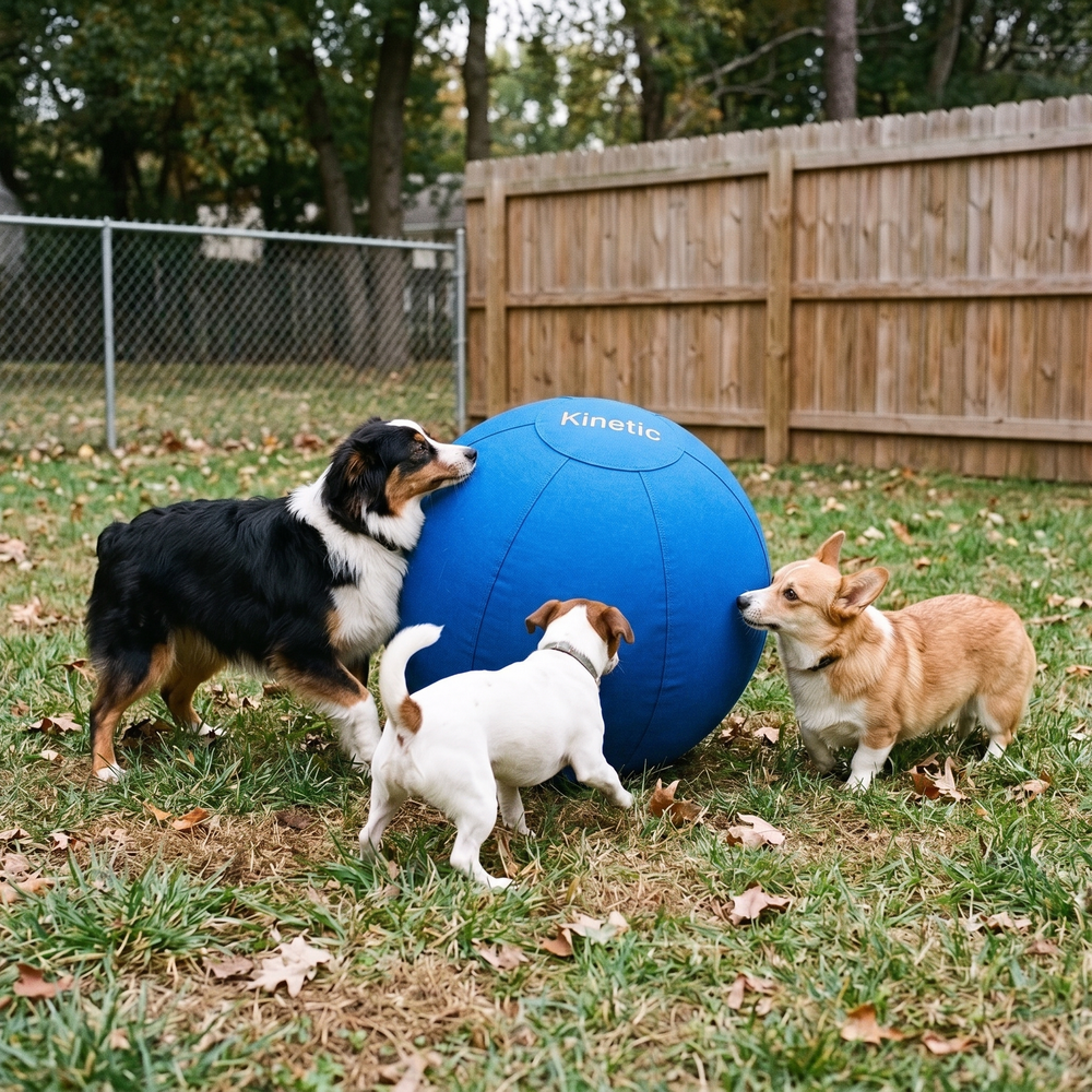 Dog with the Kinetic Drive Ball